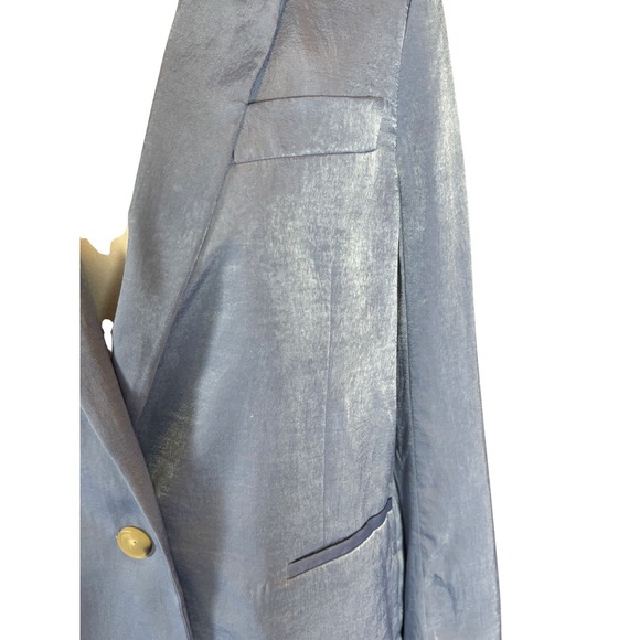 NWT Quite Luxury Vince designer Satin Blazer Light Blue Italian Fabric Women 6 - Picture 4 of 11